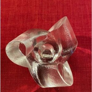 Rosenthal Studio Ribbon Bow Knot Lead Crystal Candle Holder Twist Knot